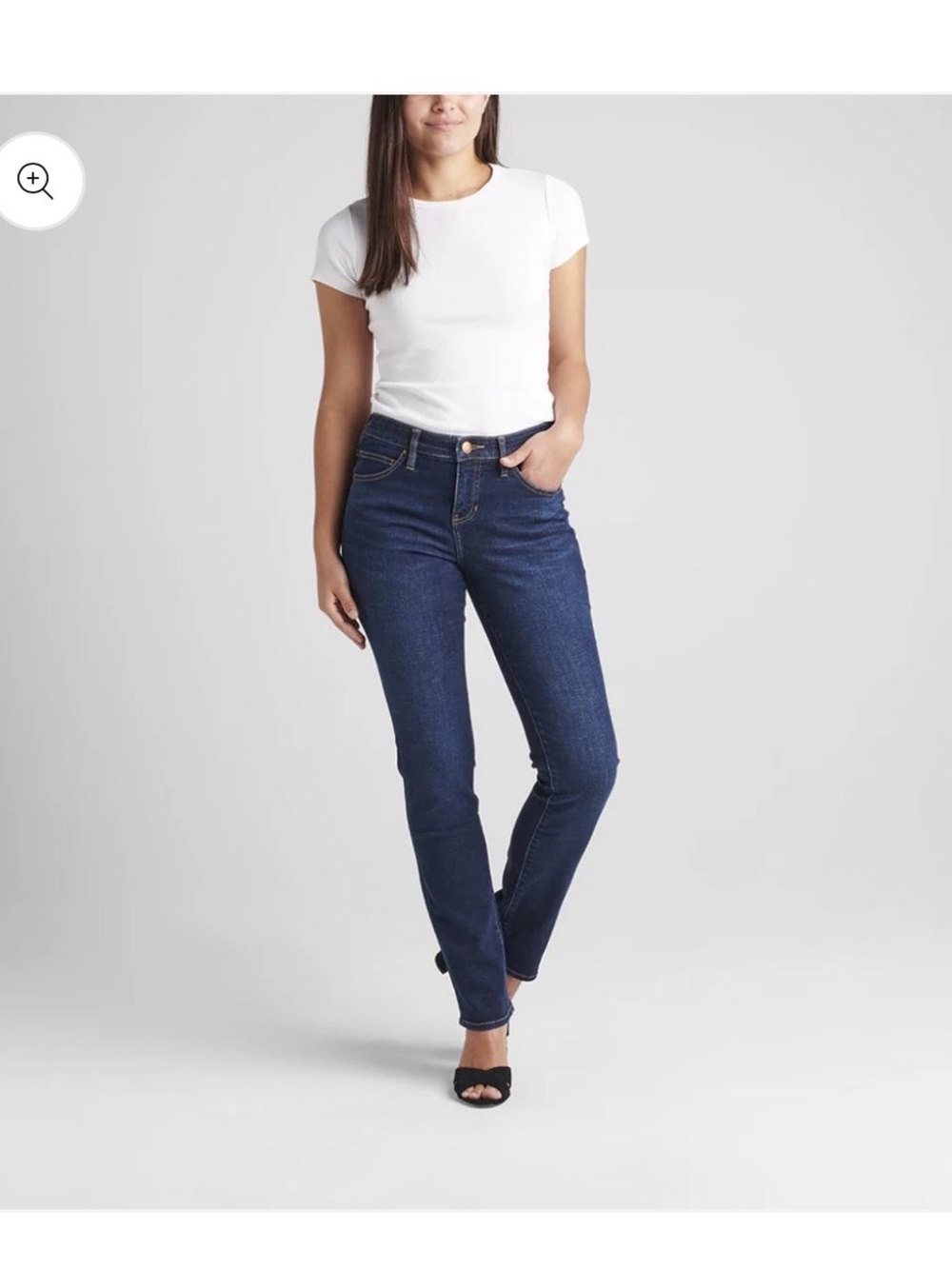 Jag Jeans Women's Straight Leg Mid-Rise Dark Blue Denim